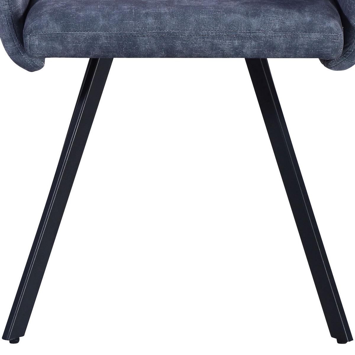 Étkezőszék Johanna 2 - fekete/szürke, Modern, textil/fém (57/90/60cm)