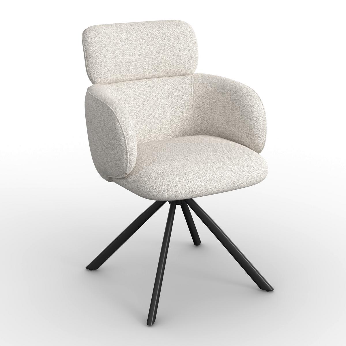 STOLIČKA S PODRÚČKAMI LIORA - čierna/krémová, Modern, kov/textil (58/84/61cm) - Bessagi Home