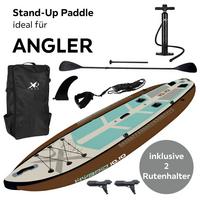 Stand-Up Paddle Board für Angler braun/Türkis/Weiß - Hellbraun, LIFESTYLE, Kunststoff (330/99/15cm)