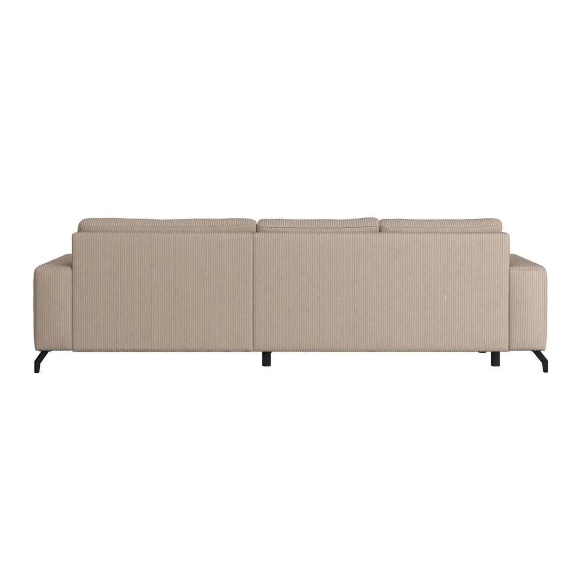 Ecksofa mit Bettkasten Cloud Beige Cord 290x178 cm - Beige, Trend, Textil (290/178cm)