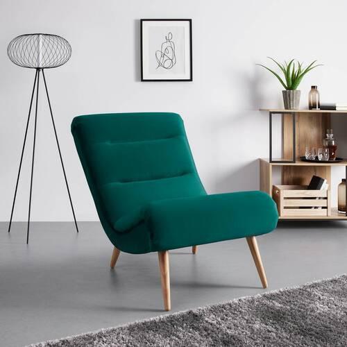 Kreslo JAN zelená - zelená/prírodná farba, Modern, drevo/textil (74/102/90cm) - Bessagi Home