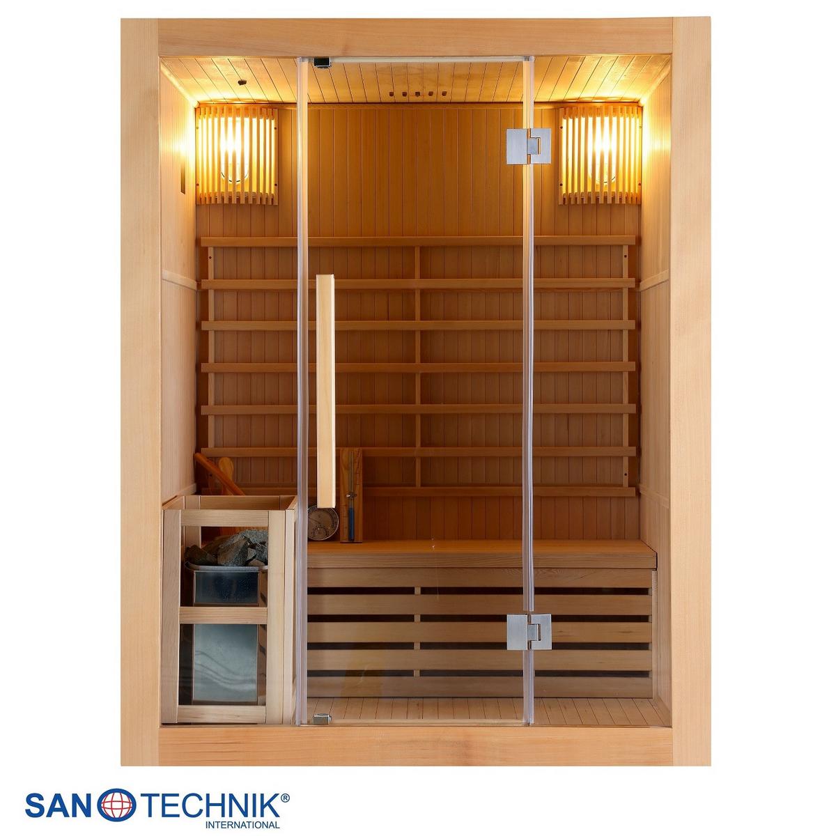 Finnische Sauna Riga int. Steuerung, 4,5-KW-Ofen - Basics, Holz (150/190/120cm)