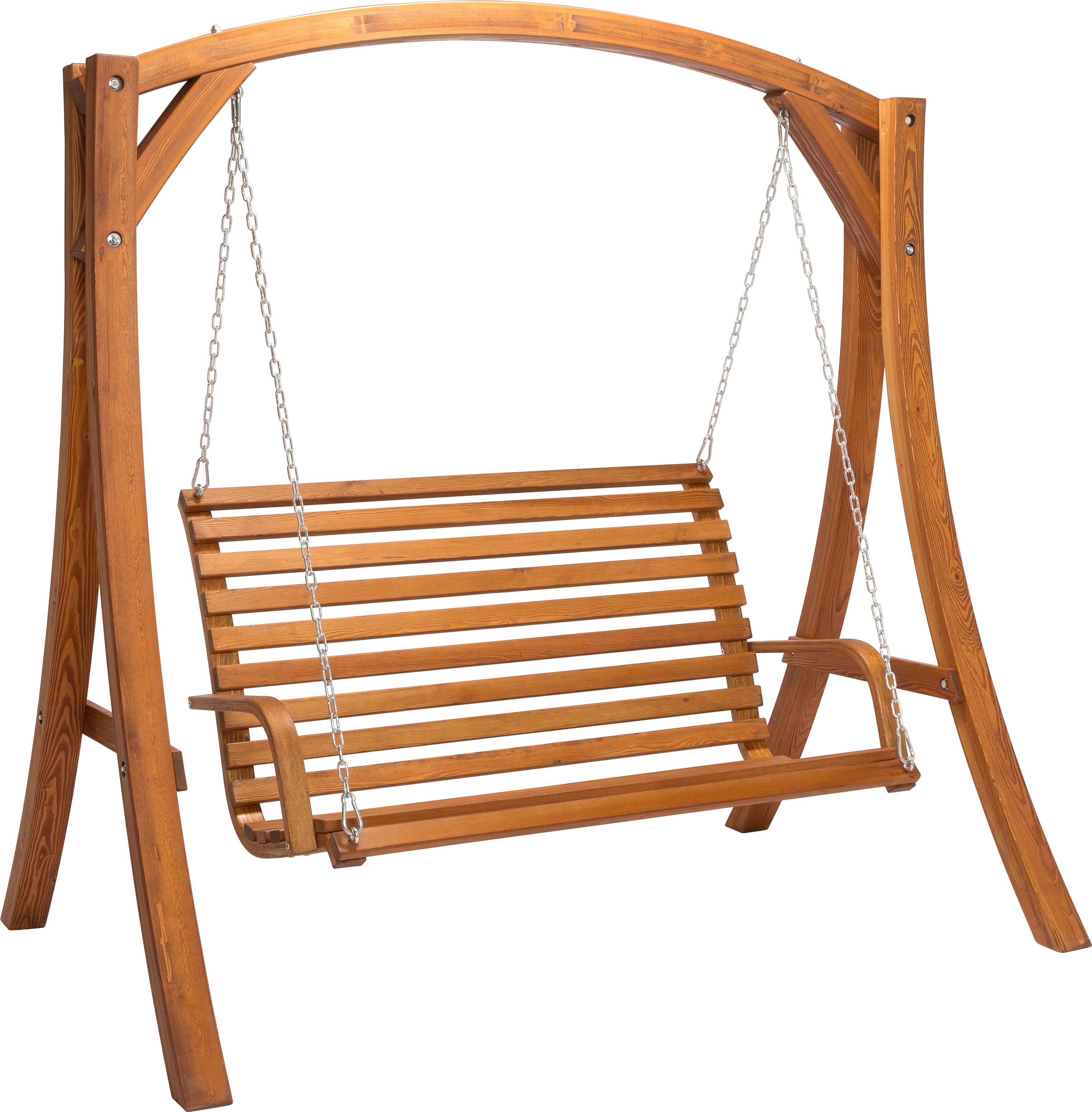 Hollywoodschaukel Medina 2-Sitzer - Lärchefarben, MODERN, Holz/Metall (193/195/128cm) - Ondega
