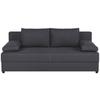 2-Sitzer-Sofa Mega Mit Schlaffunktion & Bettkasten - Dunkelgrau/Schwarz, Design, Holzwerkstoff/Textil (190/80/75cm) - P & B