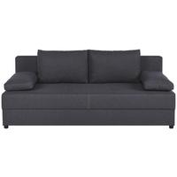 2-Sitzer-Sofa Mega Mit Schlaffunktion & Bettkasten - Dunkelgrau/Schwarz, Design, Holzwerkstoff/Textil (190/80/75cm) - P & B
