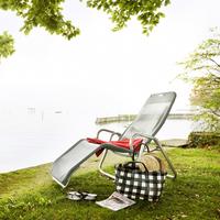 Sonnenliege Calypso aus Metall/Textil, klappbar - Grau, MODERN, Textil/Metall (52/39/137cm) - Acamp