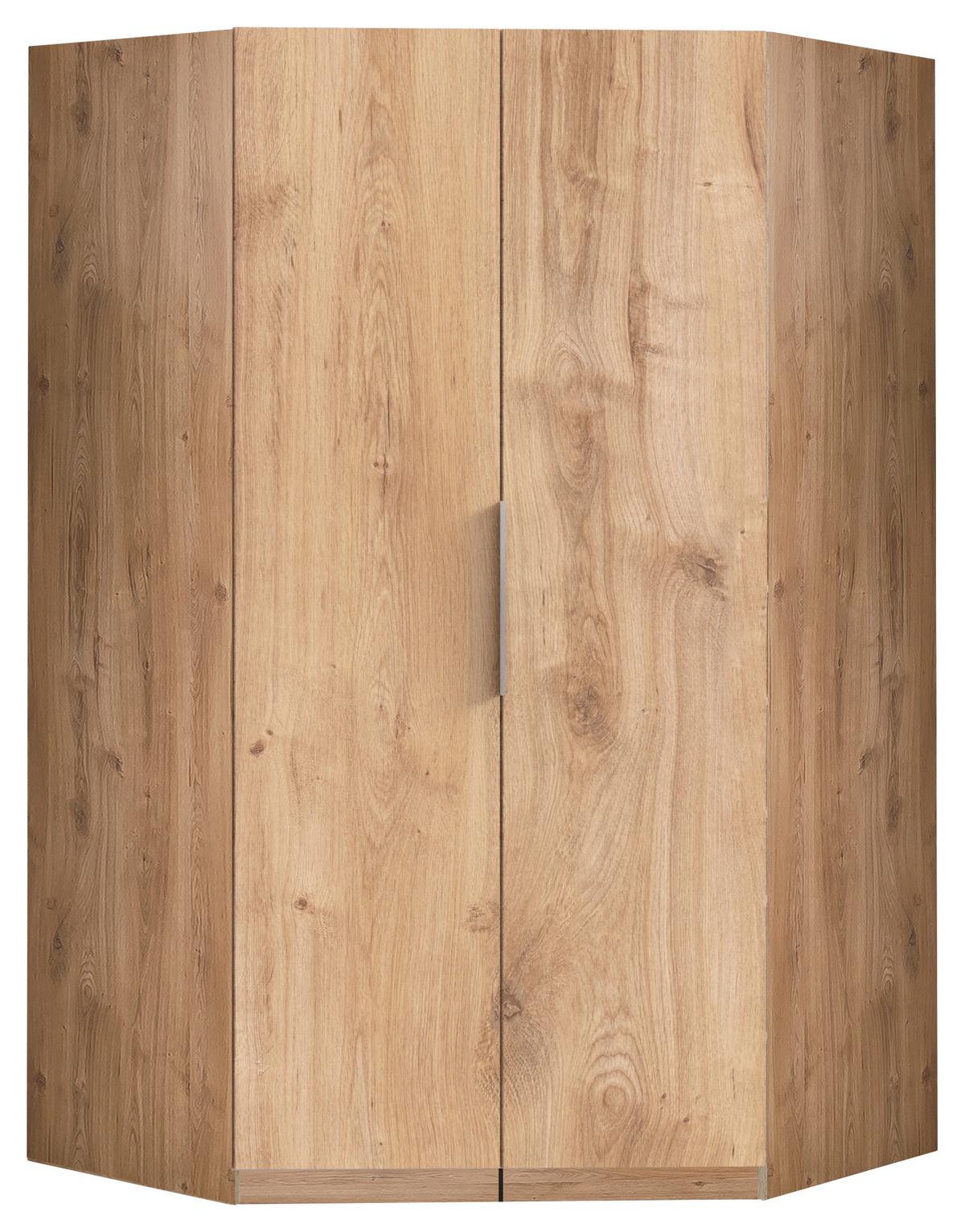 ROHOVÁ ŠATNÍKOVÁ SKRIŇA LEVEL 36 A - farba duba/chrómová, Konventionell, kov/kompozitné drevo (120/236/120cm)