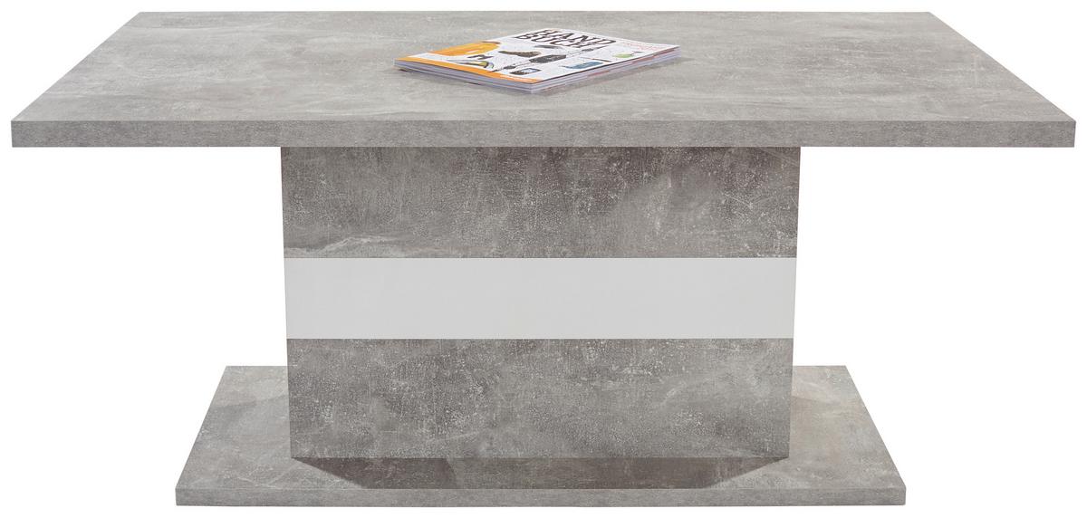 Couchtisch Mali, Betonoptik Hell/Weiß - Weiß/Grau, MODERN (110/49/67cm)