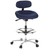 Bürohocker Work Mf Blau Bis 100 Kg - Blau/Silberfarben, Basics, Kunststoff/Textil (50/106/40cm) - MID.YOU