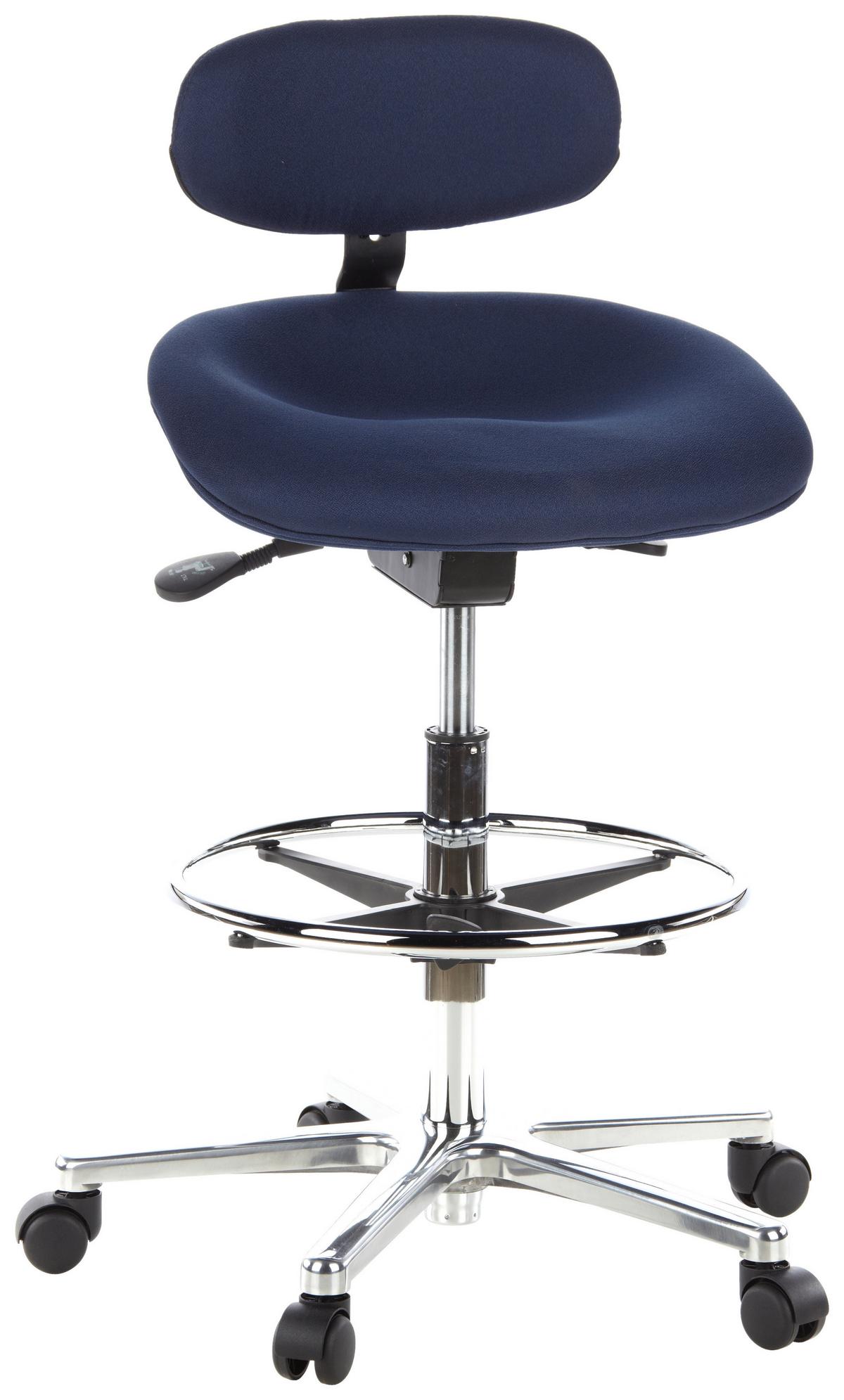 Bürohocker Work Mf Blau Bis 100 Kg - Blau/Silberfarben, Basics, Kunststoff/Textil (50/106/40cm) - MID.YOU