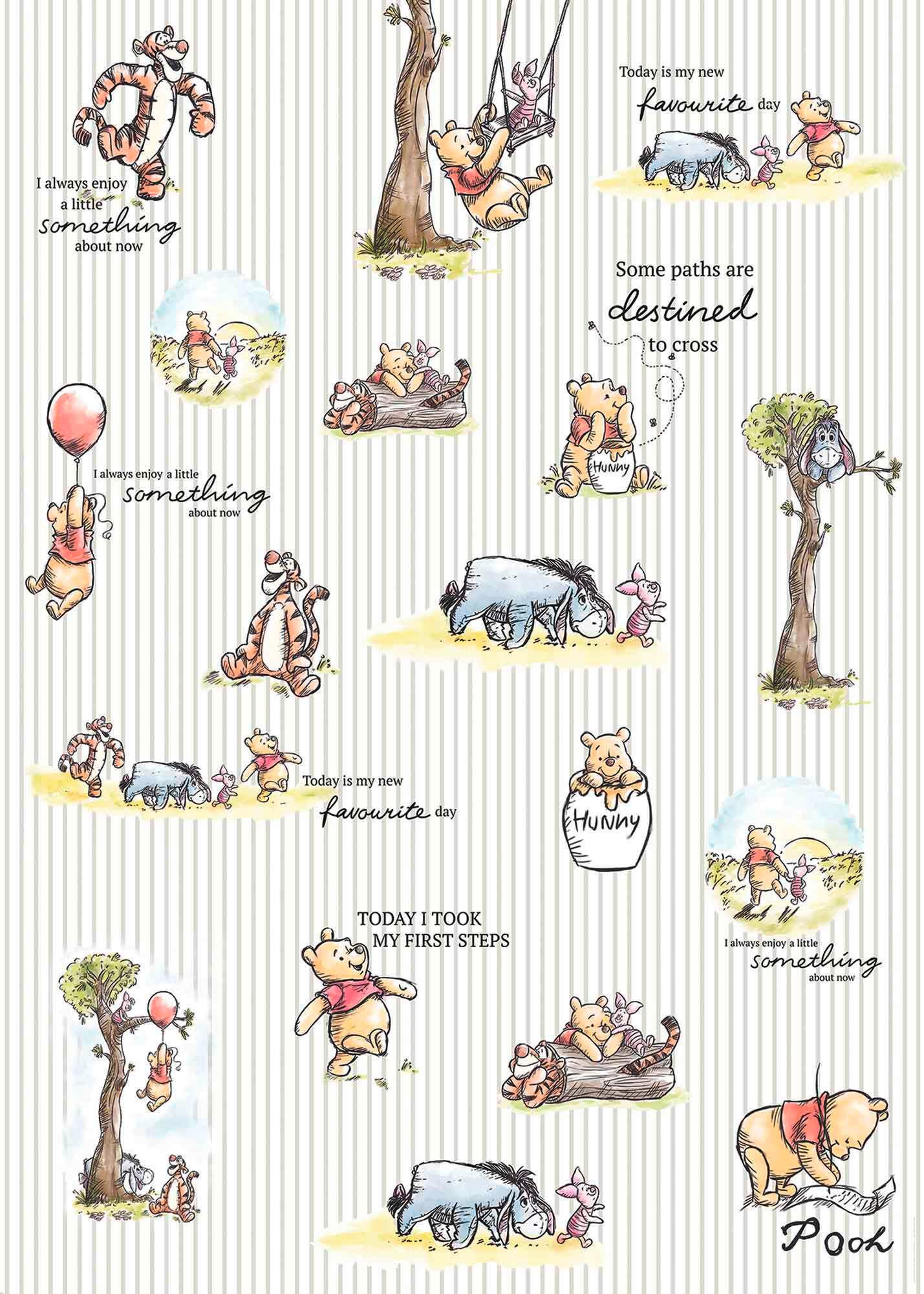 Fototapete Winnie The Pooh - Multicolor, Trend, Textil (200/280cm)