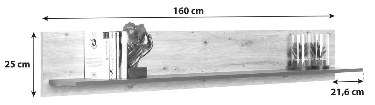 Falipolc Nature Natp 02 - tölgyfa színű, Konventionell, faalapú anyag (160/25/21,6cm)