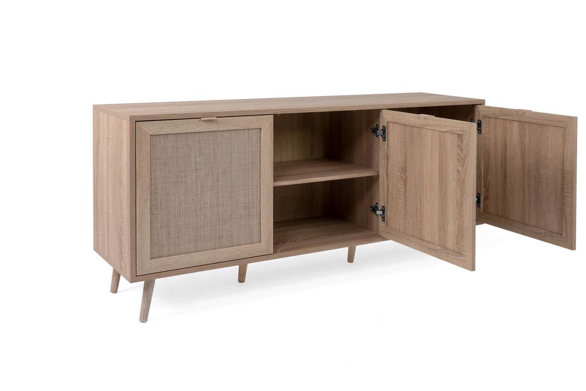 Sideboard Dekor Mit 3 Türen 150 cm Bali Sonoma Eiche - Sonoma Eiche, Natur, Holzwerkstoff (150/71/40cm) - MID.YOU