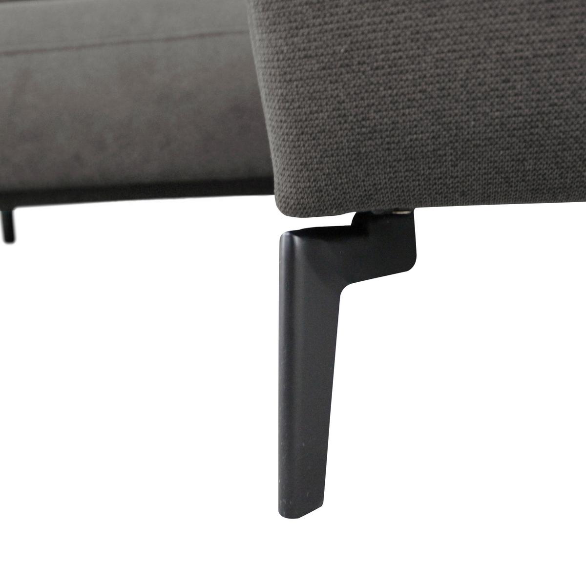 Ecksofa Prince Braun S: 240x163 cm - Schwarz/Braun, Design, Textil (240/163cm) - MID.YOU