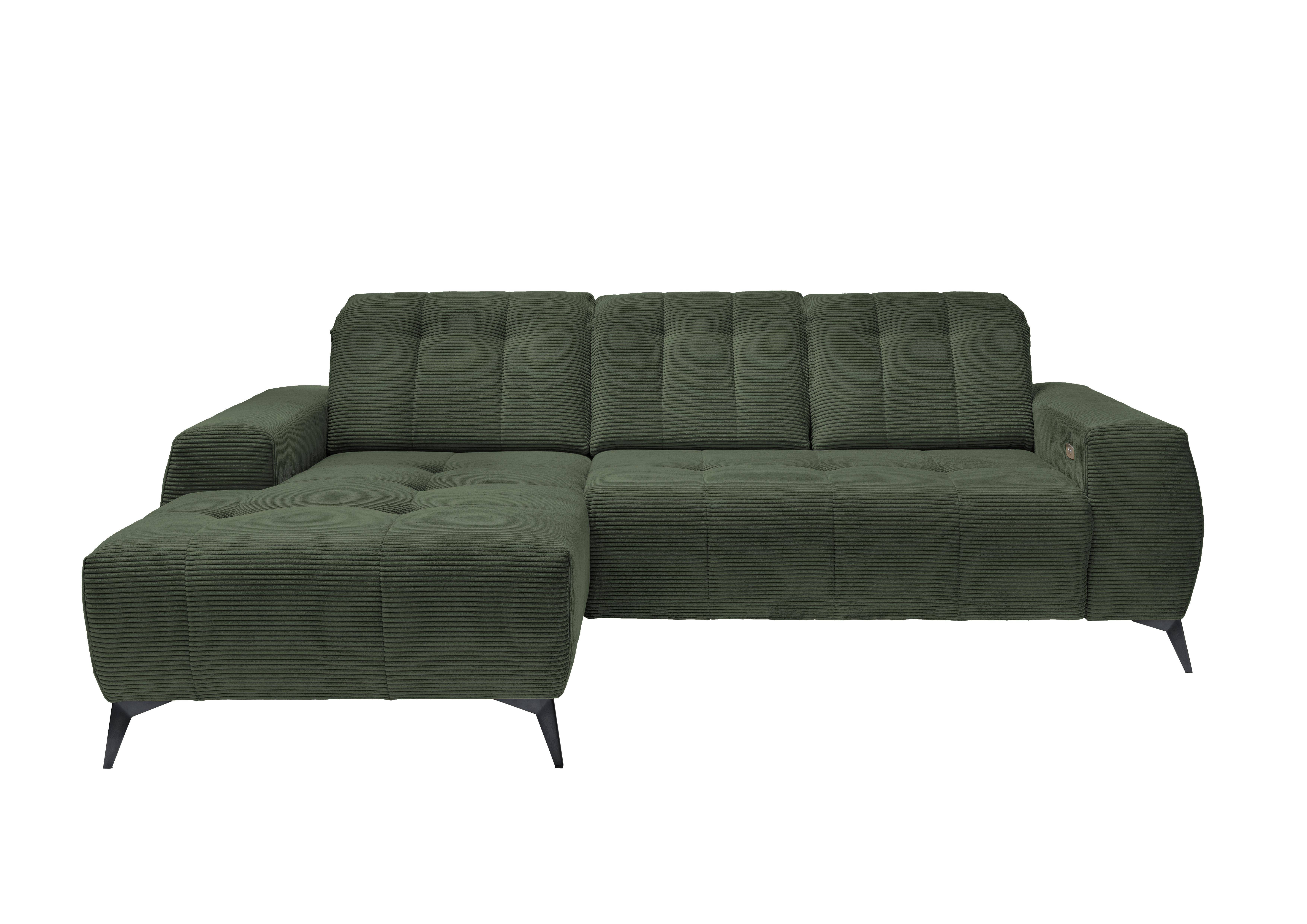 Ecksofa mit USB Anschluss Sano, Dunkelgrün,s: 180x258 cm - Dunkelgrün/Schwarz, MODERN, Textil (180/258cm) - Livetastic
