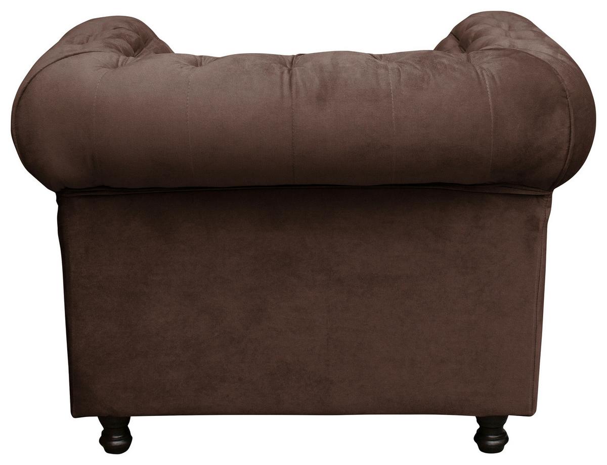 Chesterfield-Sessel Cardiff - Wengefarben/Braun, Basics, Textil (110/80/90cm) - P & B