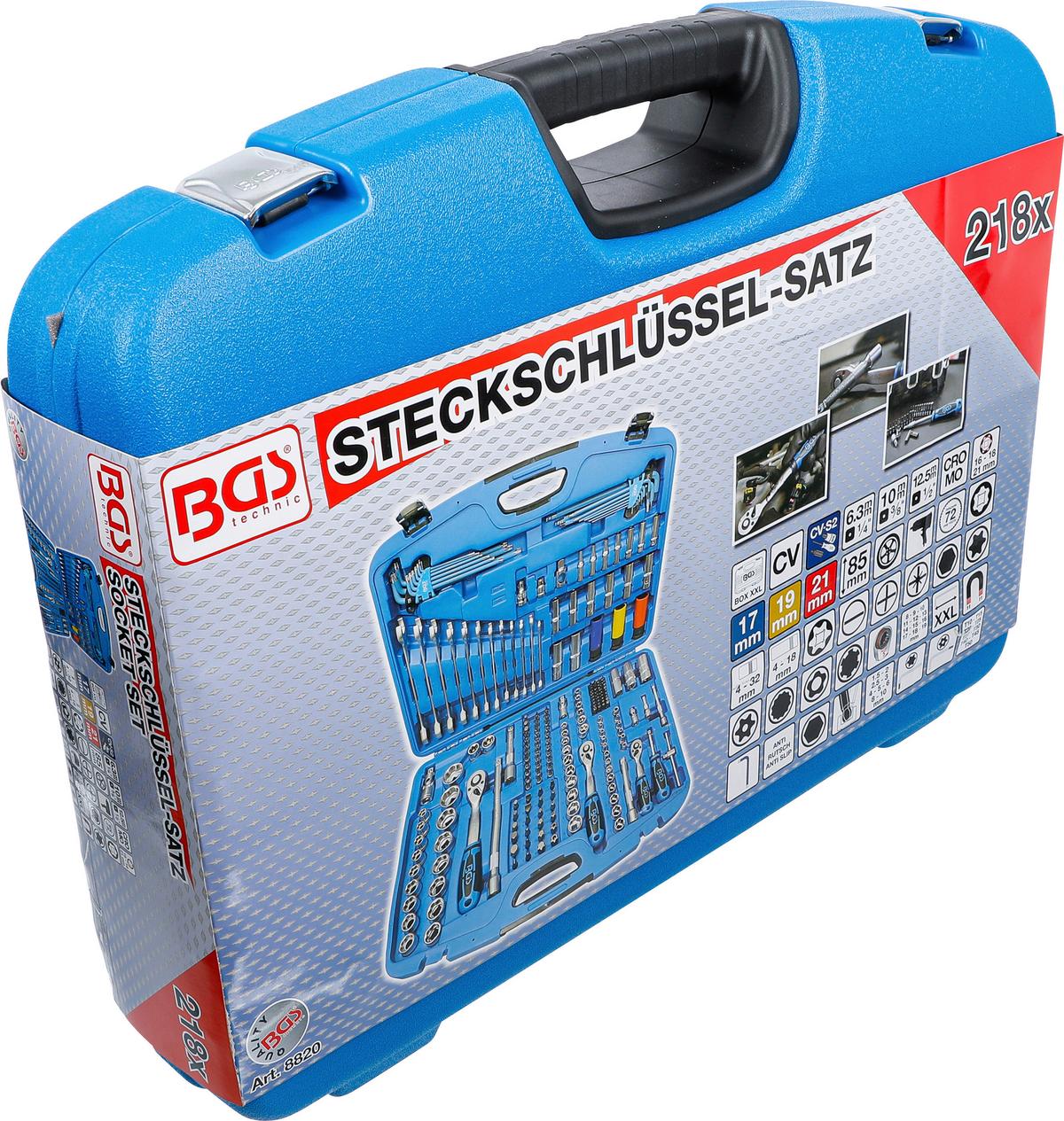Steckschlüsselsatz Wellenprofil - Blau, Basics (48,5/39,9/10,9cm)