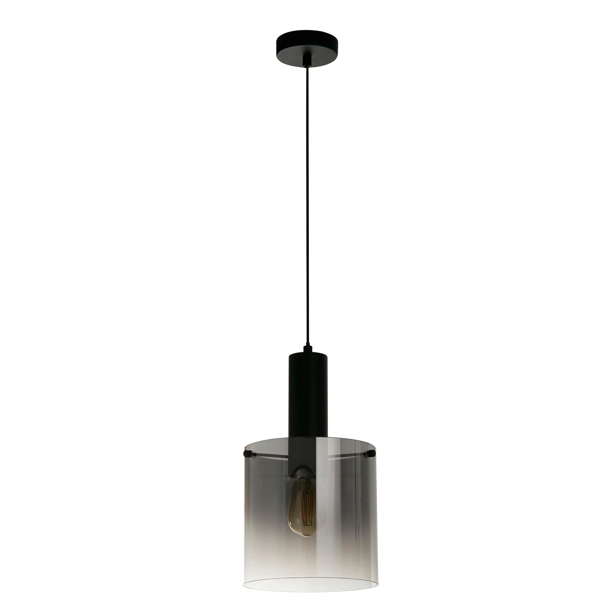 Hängeleuchte 88910-1bk - Schwarz, Design, Glas/Metall (22/35-120cm)