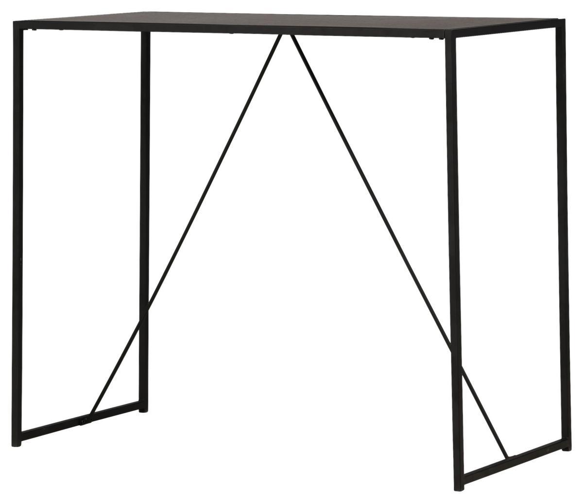 Bartisch Brea - Schwarz, Design, Holzwerkstoff/Metall (120/60/105cm) - Livetastic