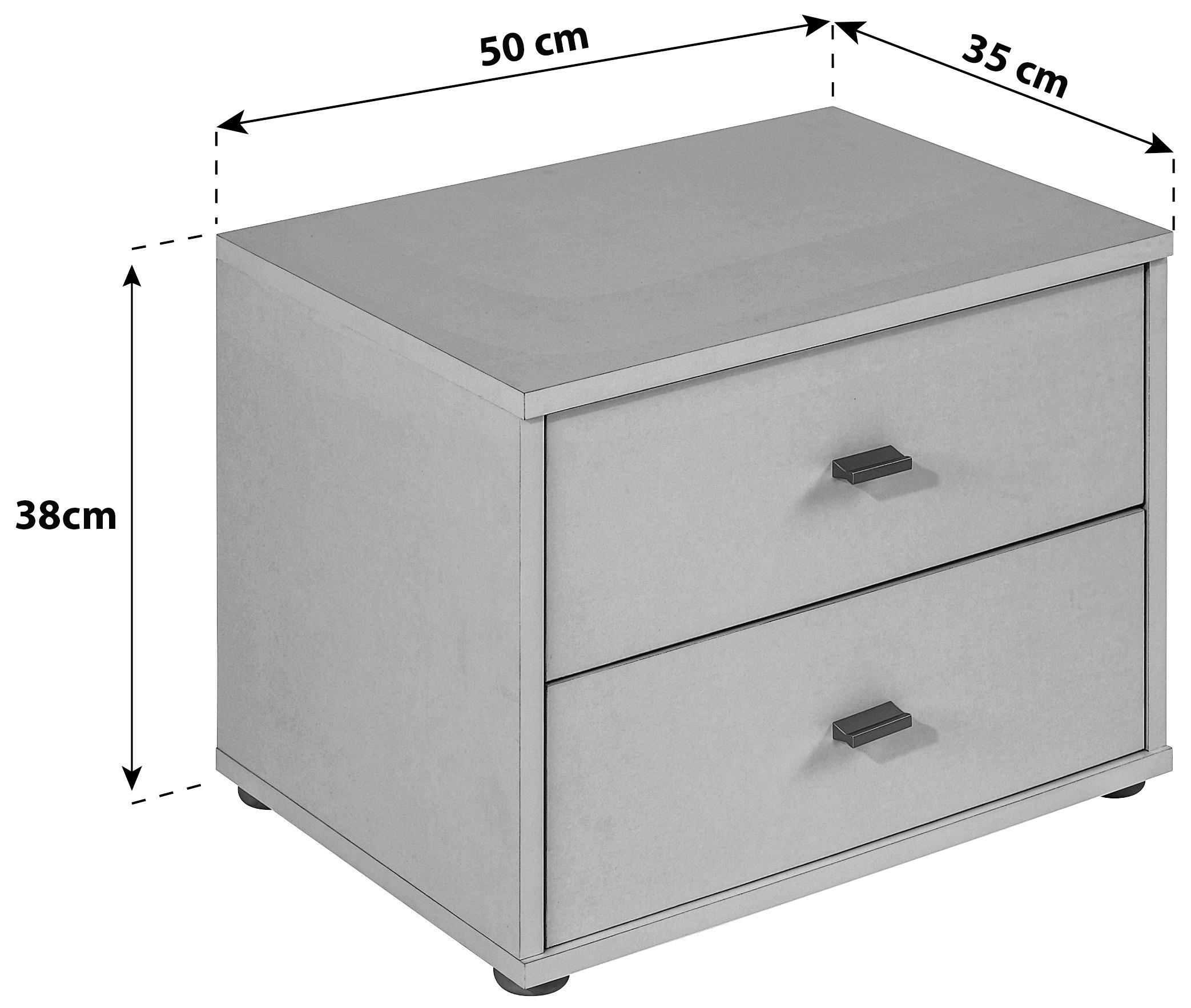 Nachtkästchen Eiche Dekor H: 38 cm 4-You YUK12