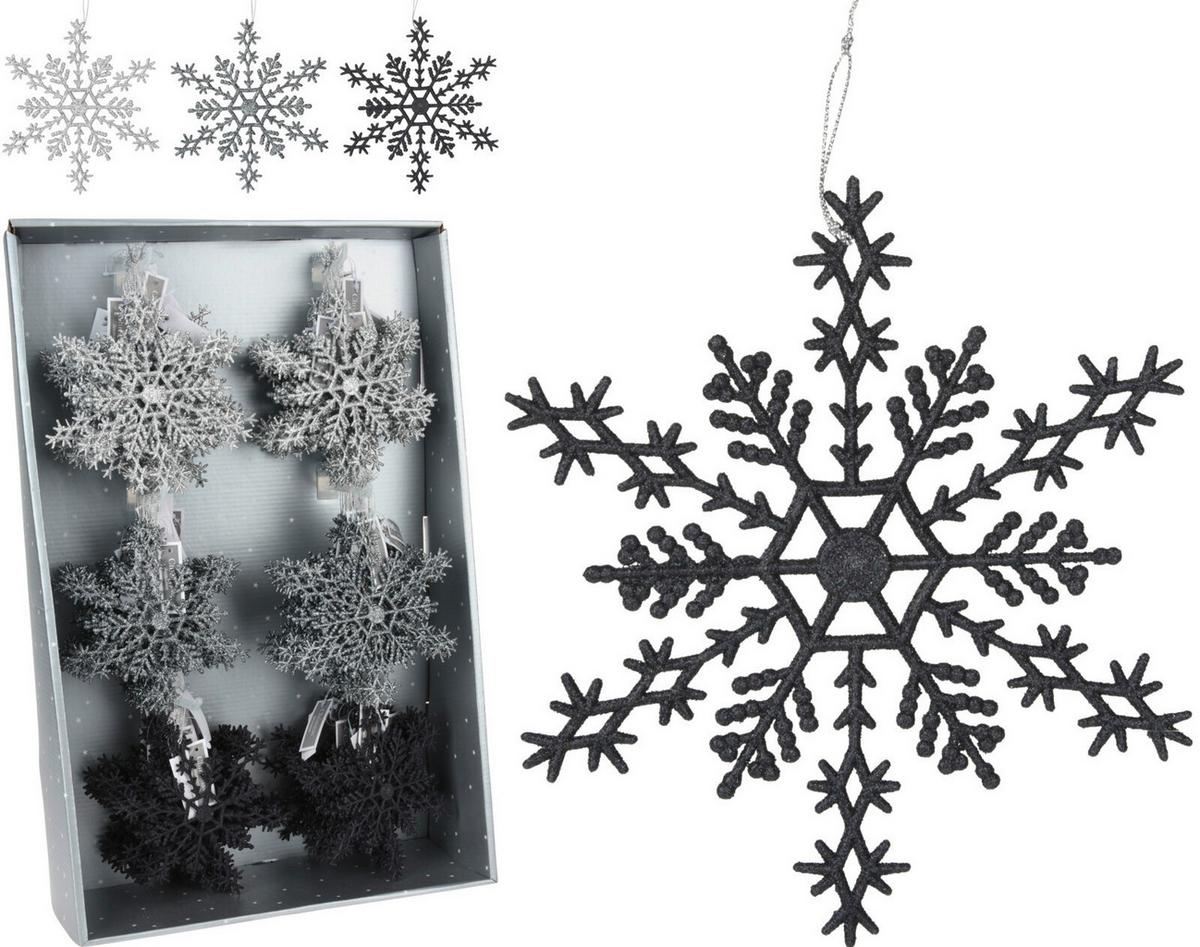 Függődísz Hópehely - műanyag (15/1/15cm)