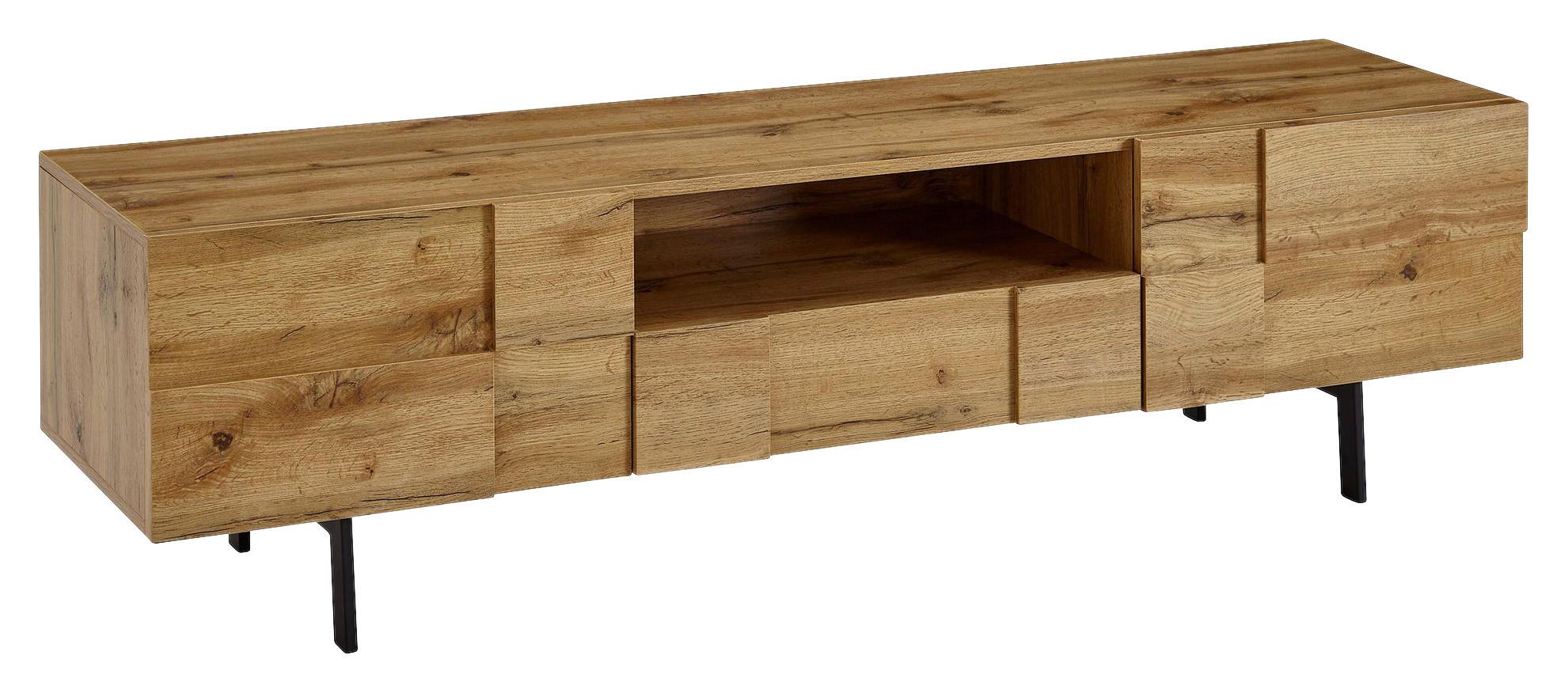Lowboard Wohnling B: 160 Cm Braun - Schwarz/Braun, MODERN, Holzwerkstoff (160/46/43cm) - MID.YOU