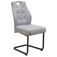 Schwingstuhl Emilia Webstoff Grau, B: 43 Cm - Schwarz/Grau, KONVENTIONELL, Textil/Metall (43/95/61cm)