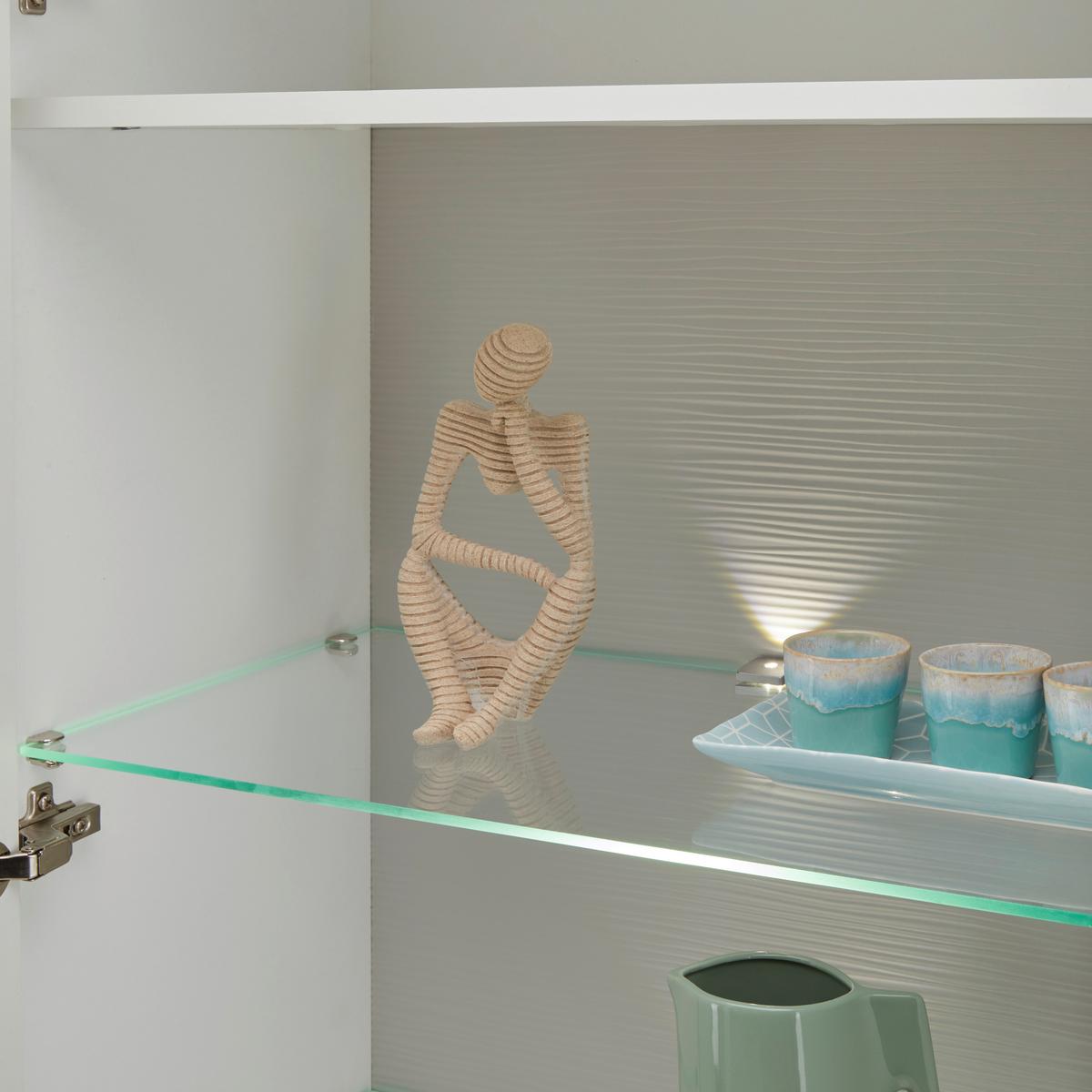 VITRÍNA ALABAMA - bílá/černá, Moderní, kov/kompozitní dřevo (64/198/38cm)