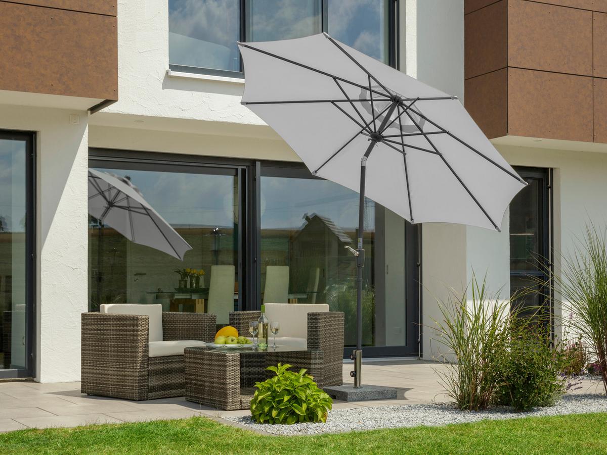 Sonnenschirm Harlem BxHxT: 270x260x270 cm Silbergrau - Anthrazit/Silberfarben, Basics, Textil/Metall (270/260/270cm) - Schneider