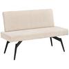 Sitzbank Tinos mit Lehne Beige, B: 140 cm - Beige/Schwarz, KONVENTIONELL, Textil/Metall (140/88/62cm) - MID.YOU