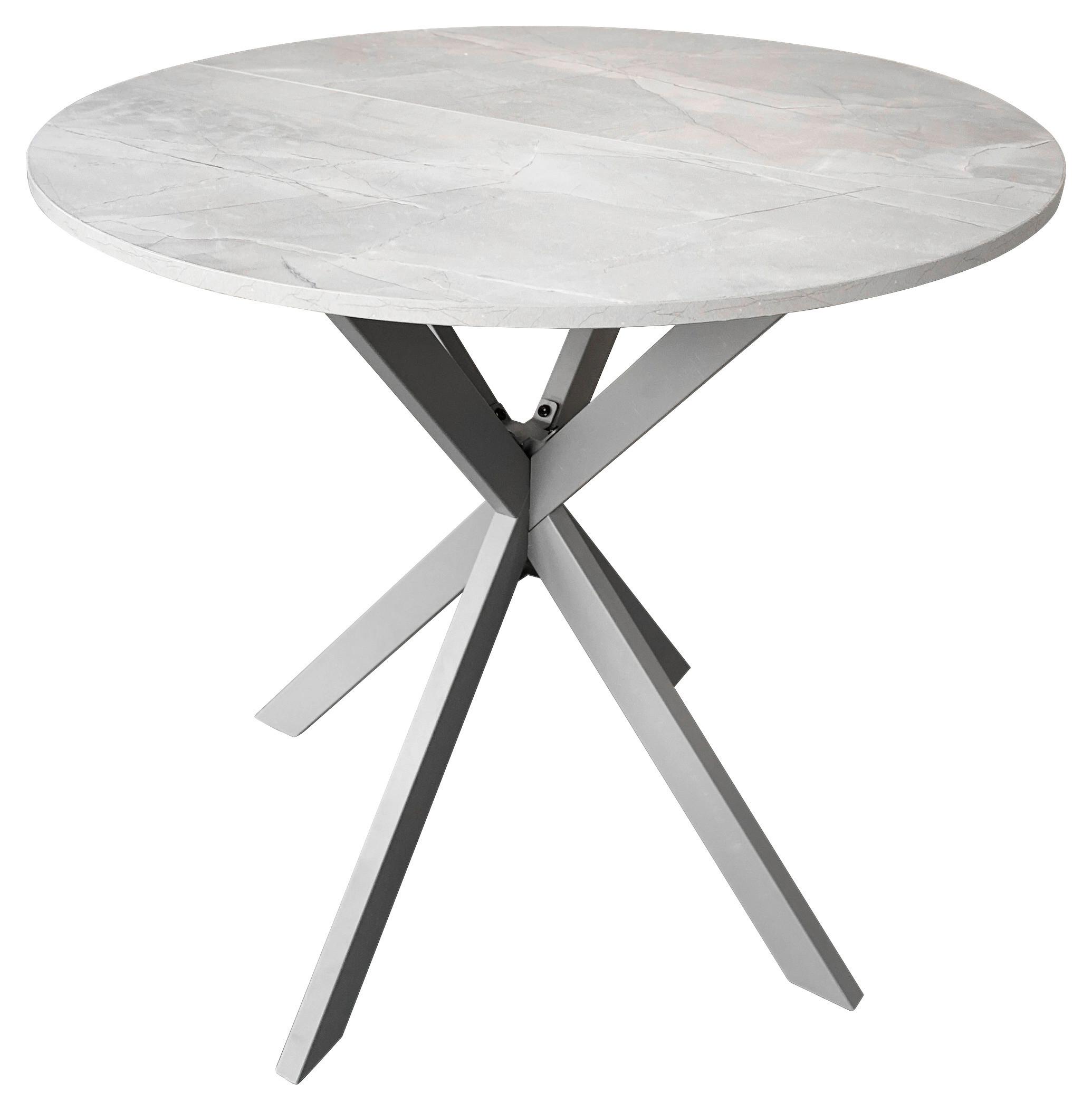 Esstisch Rund Monte 80x75 Cm Grau - Grau, MODERN, Holzwerkstoff/Metall (80/80/75cm) - MID.YOU