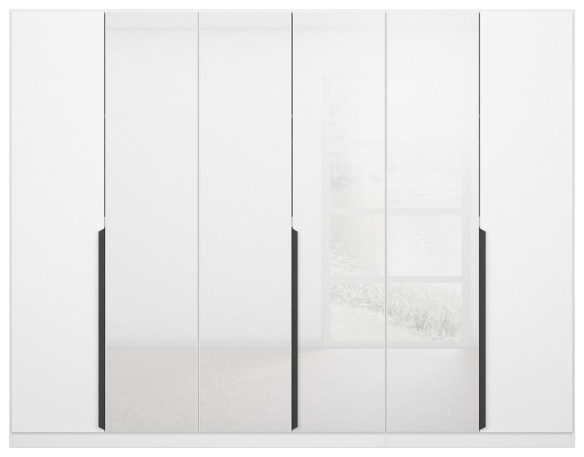 Drehtürenschrank Artemis 271 Cm Weiß - Weiß Hochglanz/Weiß, MODERN, Glas/Holzwerkstoff (271/210/54cm) - Rauch Möbel