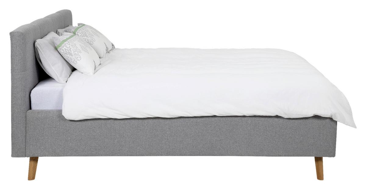 Polsterbett Rossva Lf: 180x200 Grau - Eichefarben/Grau, MODERN, Holz/Textil (180/200cm) - MID.YOU