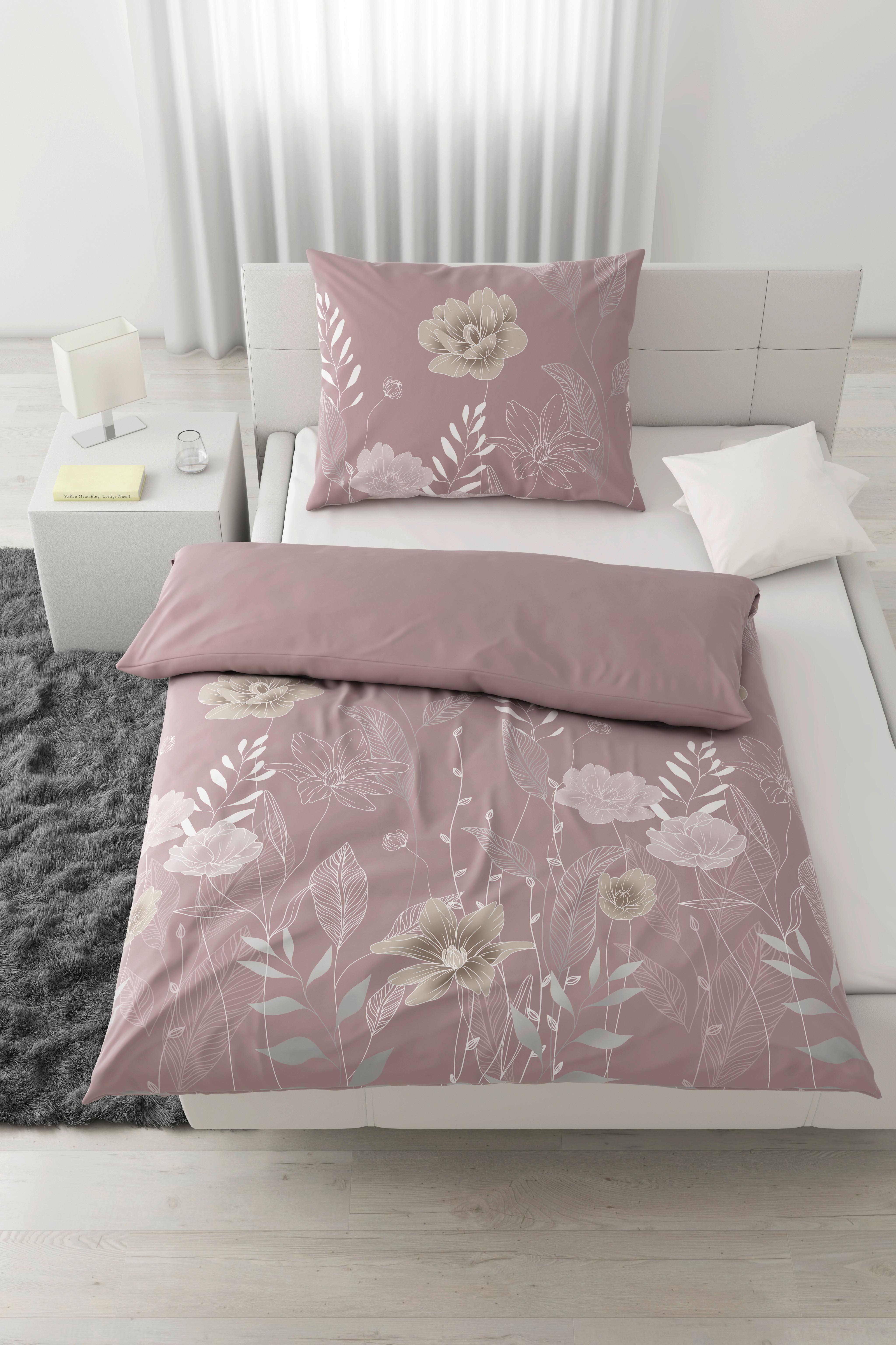 Posteľná bielizeň Nala, 70/90 140/200cm - hnedofialová, Romantik / Landhaus, textil (140/200cm) - Mömax