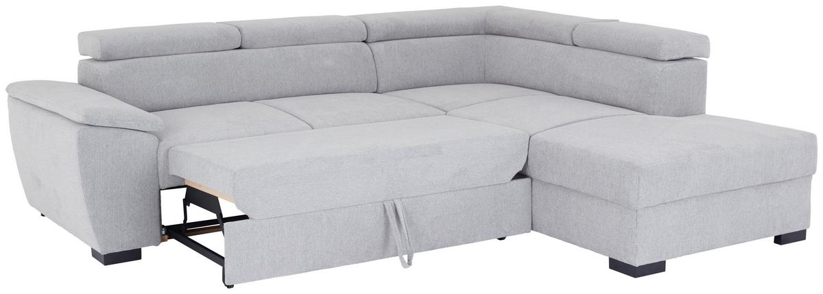 Ecksofa Athen - Schwarz/Grau, Basics, Textil (266/220cm)