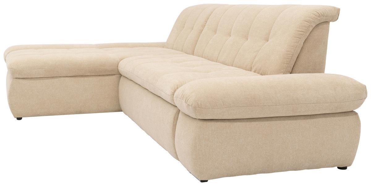 Ecksofa Moric Beige Mikrofaser - Chromfarben/Beige, KONVENTIONELL, Textil (172/300cm) - MID.YOU