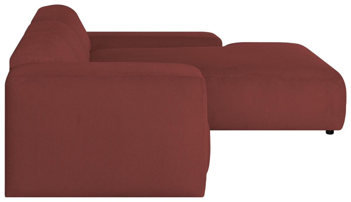 Ecksofa Hannah Rot 304x200 cm - Rot/Schwarz, Design, Textil (304/200cm) - MID.YOU