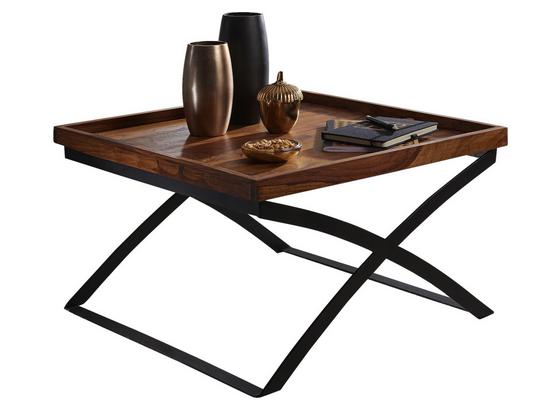 Couchtisch L: 63 cm Sheesham - Sheeshamfarben/Schwarz, Design, Holz/Metall (63/63/39cm) - Carryhome Couchtisch L: 63 cm Sheesham - Sheeshamfarben/Schwarz, Design, Holz/Metall (63/63/39cm) - Carryhome