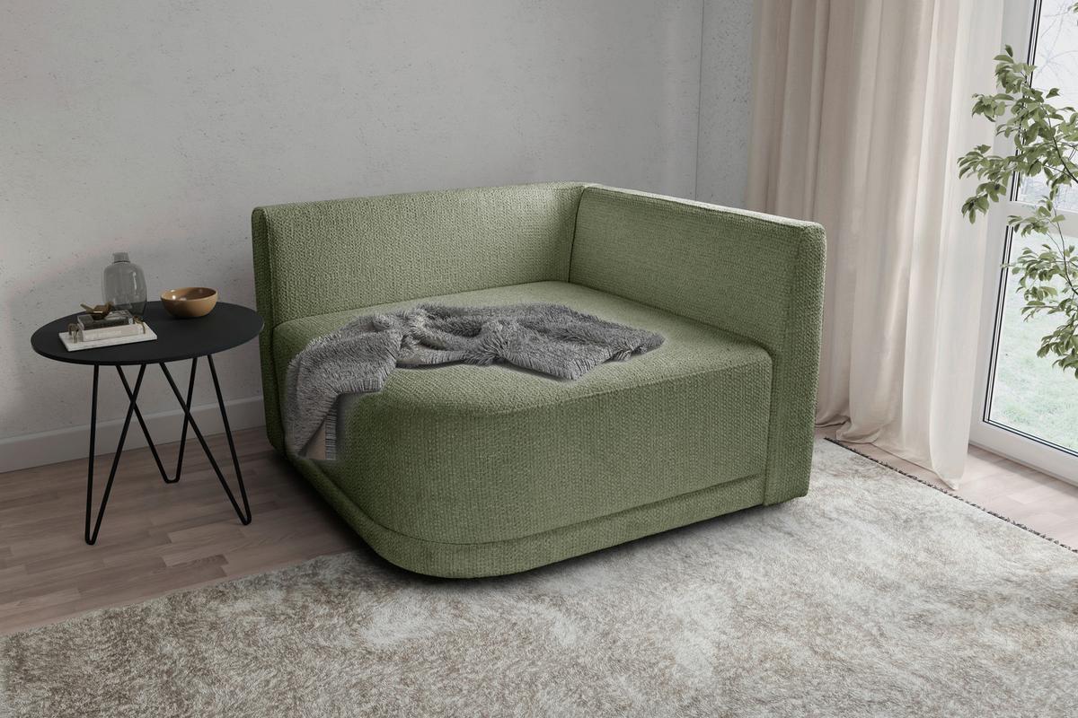 Sofa Zuri Grün/Creme, B: 110cm - Creme/Schwarz, Trend, Textil (110/75/115cm) - Livetastic