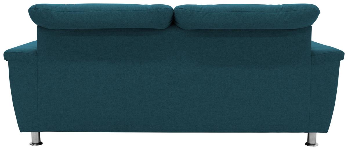 2-sitzer-sofa Franzi Kopfteil Verstellbar Petrol - Chromfarben/Dunkelblau, KONVENTIONELL, Textil (190/81/105cm) - MID.YOU