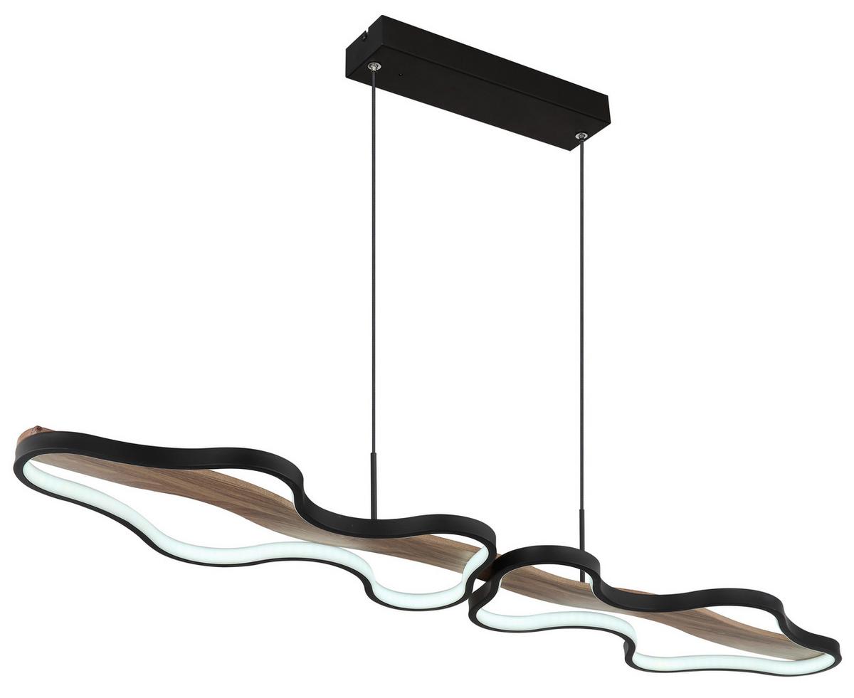 LED-Hängeleuchte 67181h1 - Dunkelbraun/Opal, Design, Holz/Kunststoff (112/25,5/150cm) - Globo