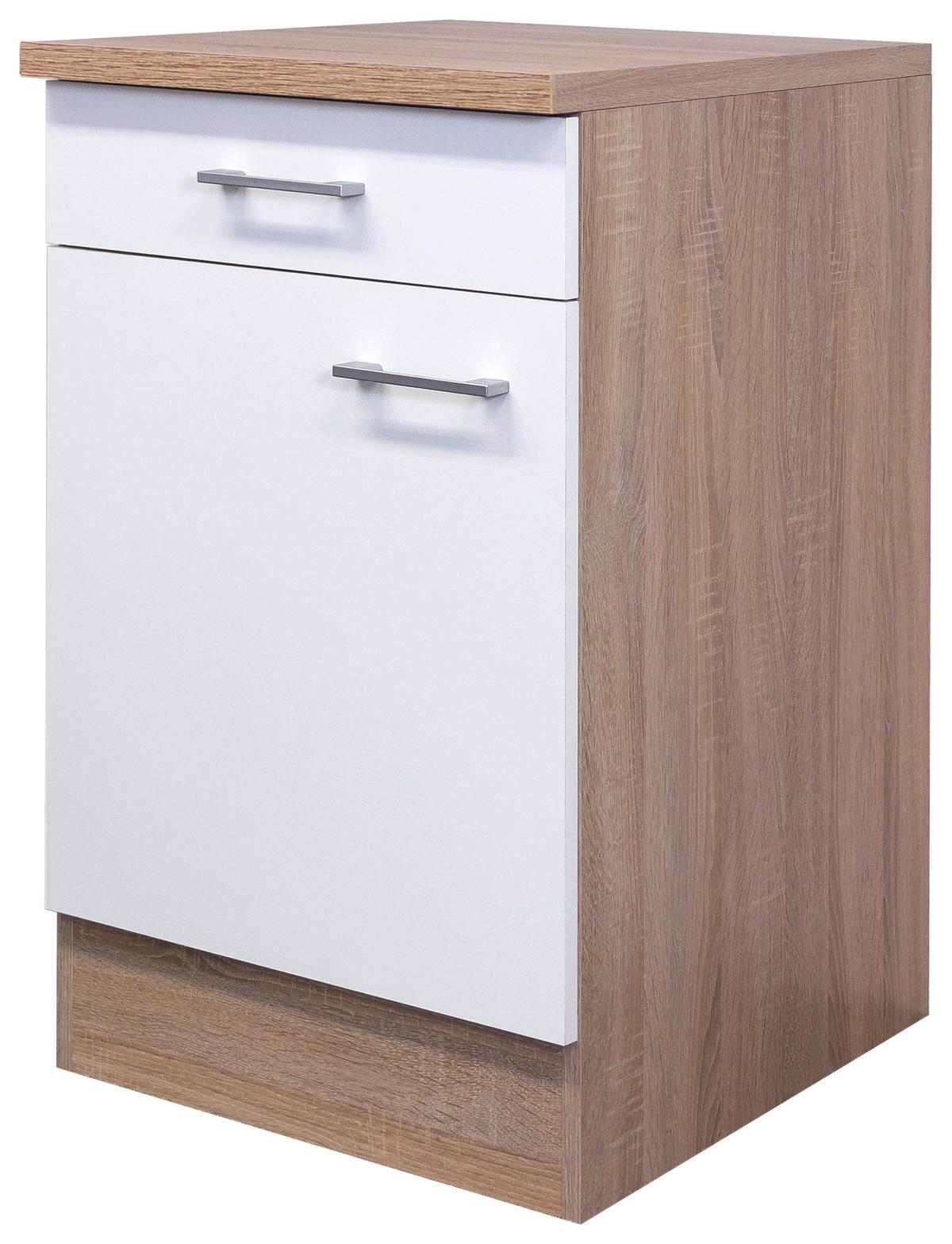 SPODNÁ KUCHYNSKÁ SKRINKA SAMOA  US 50 - biela/dub sonoma, Konventionell, kompozitné drevo/plast (50/85/57cm)