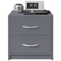 Nachtkästchen Pepe B: 38,5 cm Graphitfarben - Schwarz/Graphitfarben, Basics, Holzwerkstoff (38,5/39/28,2cm) - P & B