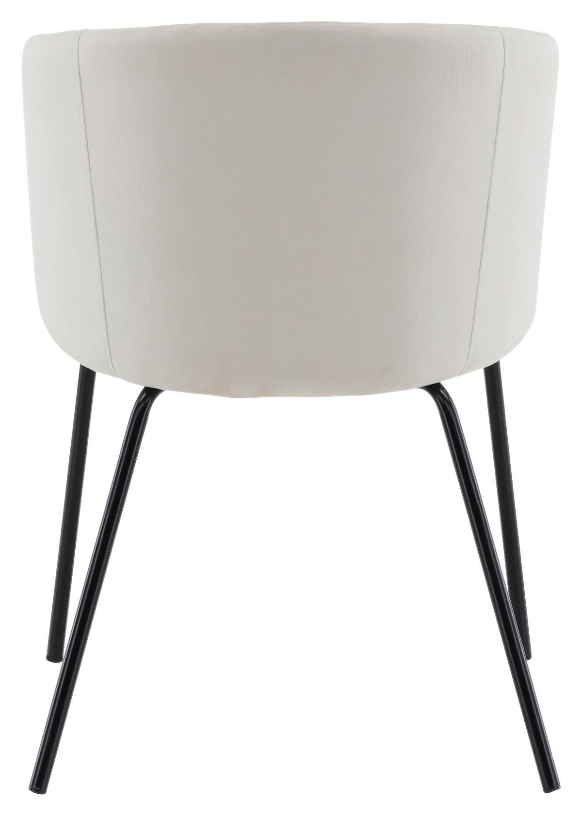 Armlehnstuhl Berit - Beige/Schwarz, Design, Holz/Textil (55/78/55cm) - Livetastic