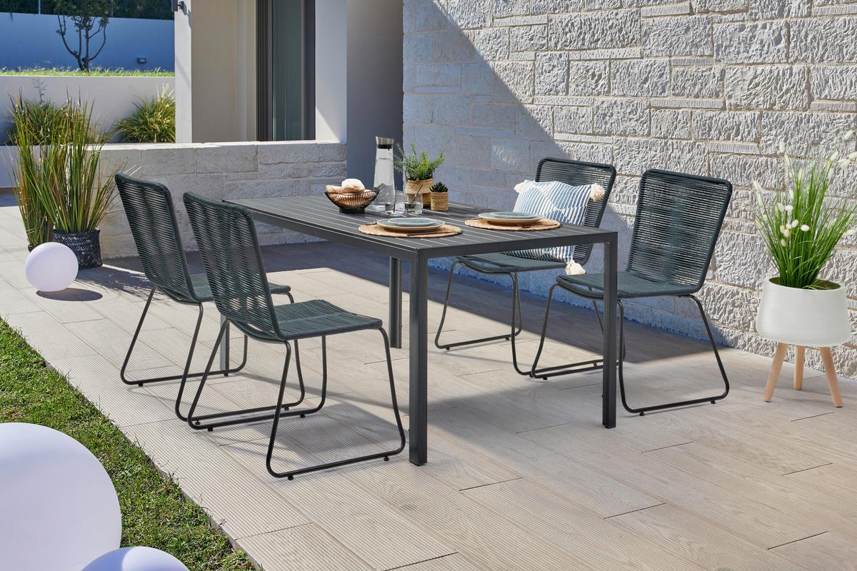 Gartenstuhl Trendy Aus Metall Und Kunststoff - Anthrazit, MODERN, Kunststoff/Metall (58/88/62cm) - Beldano