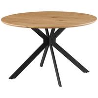 Esstisch Levin Mdf Eiche Dekor, B: 120 cm - Eichefarben/Schwarz, KONVENTIONELL, Holzwerkstoff/Metall (120/76/120cm) - MID.YOU