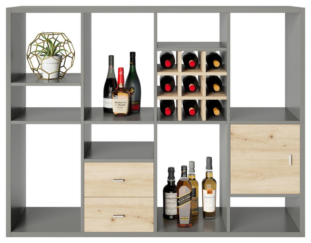 Regal Fortuna - Grau, Basics, Holzwerkstoff (113/147/34cm) - MID.YOU