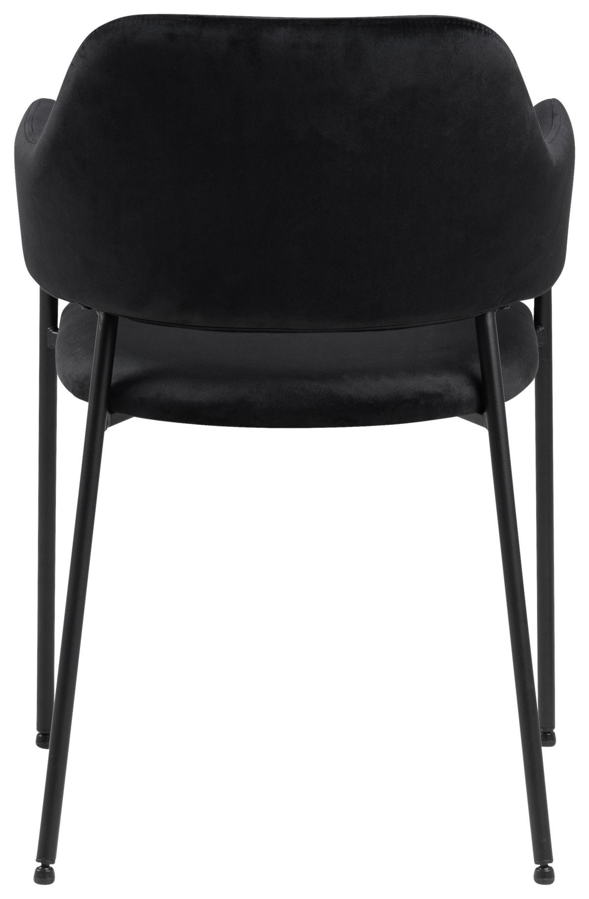 Stolička s podrúčkami LIMA čierna - čierna, Design, kov/textil (54/82/55cm) - Livetastic