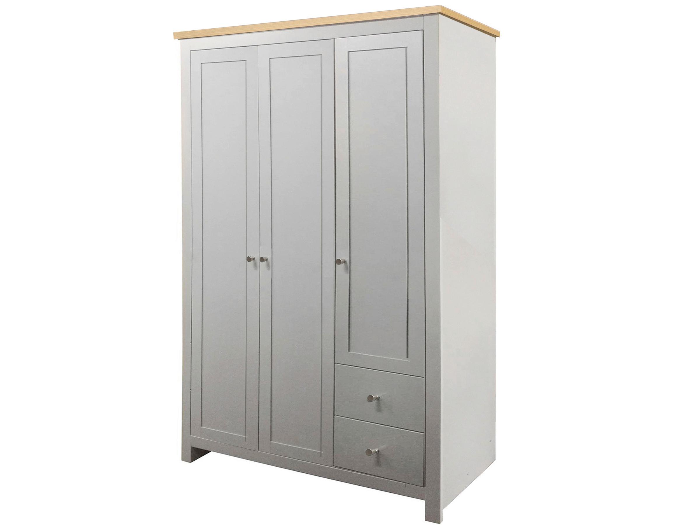Gaderobenschrank Emerald Grau Eiche Dekor B: 112 Cm - Eichefarben/Grau, Design, Holzwerkstoff (112/180/52cm) - MID.YOU