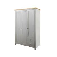 Gaderobenschrank Emerald Grau Eiche Dekor B: 112 Cm - Eichefarben/Grau, Design, Holzwerkstoff (112/180/52cm) - MID.YOU